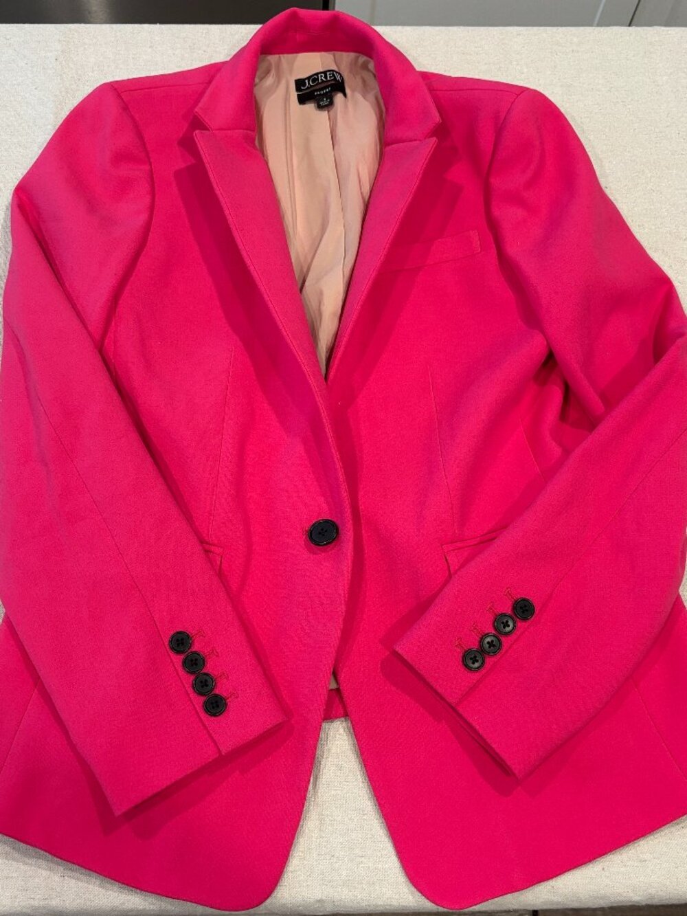 J. Crew Regent Blazer Womens Size 8 Hot Pink Single Breasted Work Career